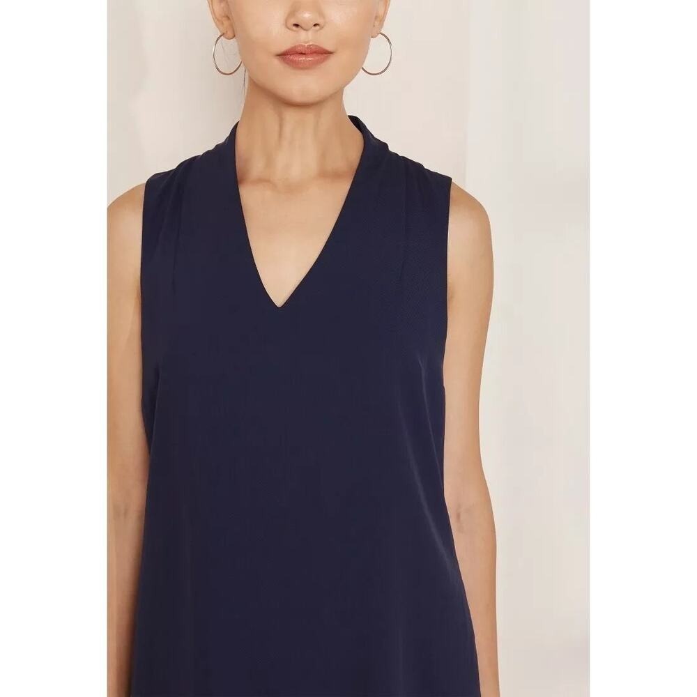 J.Crew Navy Blue Sleeveless Split Neck Shift Dress J8052 NEW XXS - Picture 12 of 13